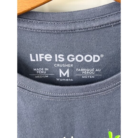 Life Is Good Gin-Gle All The Way Crusher Tee Size Medium Short Sleeve Blue NEW - Picture 4 of 6